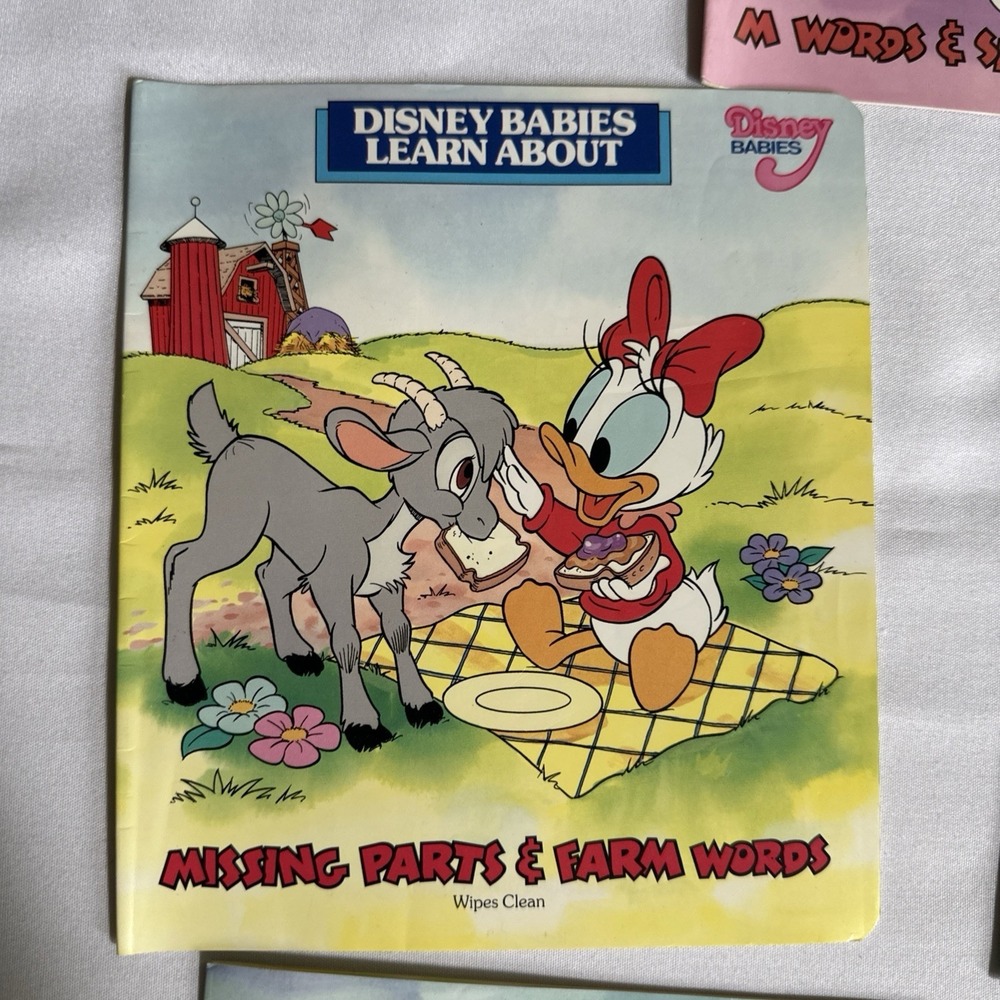 Vintage Disney Babies Learn About Soft Cover Wipe Clean Book Lot of 15 1987-1990 - Picture 7 of 16